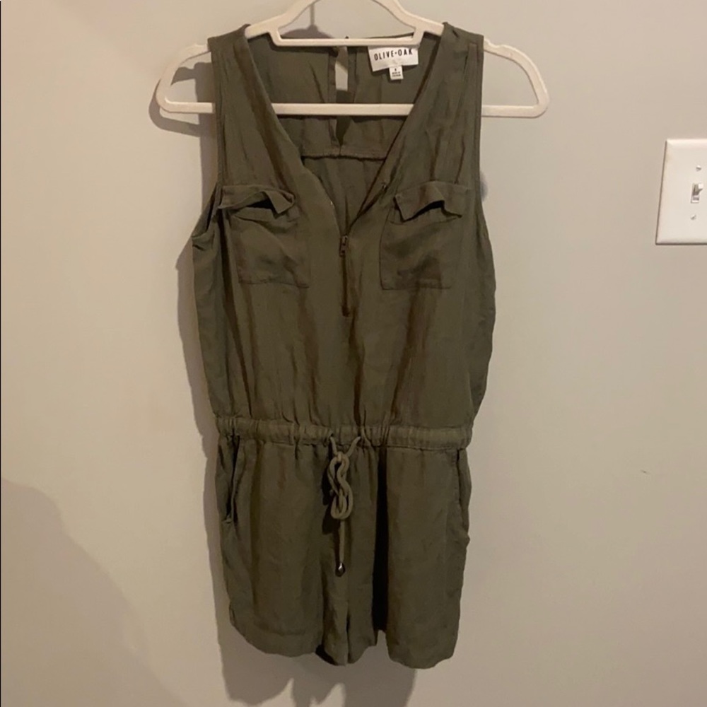 3 for $25 olive romper with pockets!